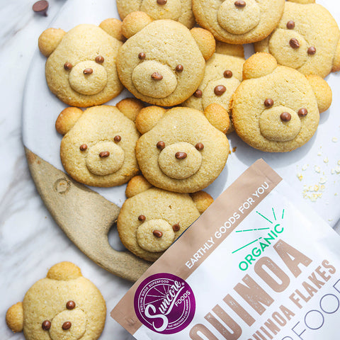 Adorable Bear Quinoa Snowflakes Cookies