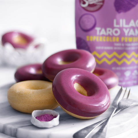 Lilac Taro Yam Glazed Baked Donuts