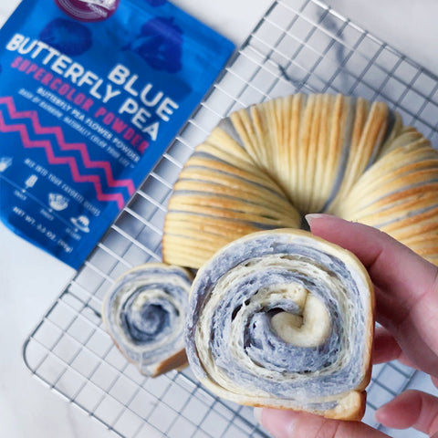 Blue Butterfly Wool Roll Bread