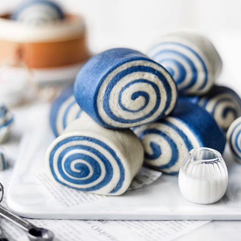 Blue Butterfly Spiral Steamed Buns