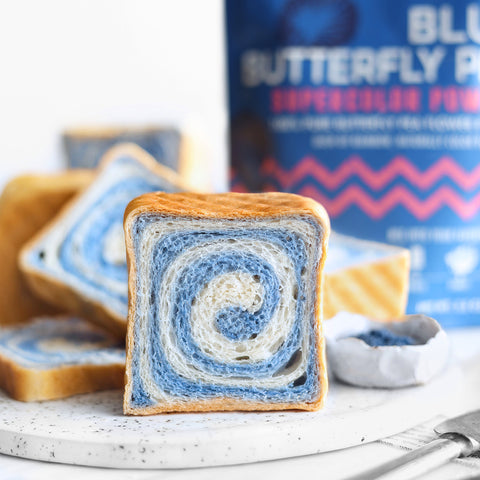 Blue Butterfly Pea Brioche Bread