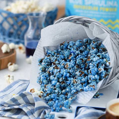 Caramelized Popping Aqua Blue Spirulina Popcorn