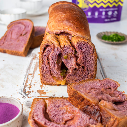 Cheesy Jalapeño Purple Sweet Potato Twist Bread