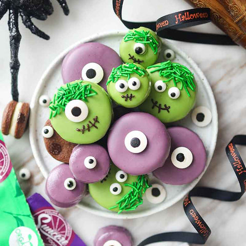 Halloween Chocolate Covered Sandwich Cookies