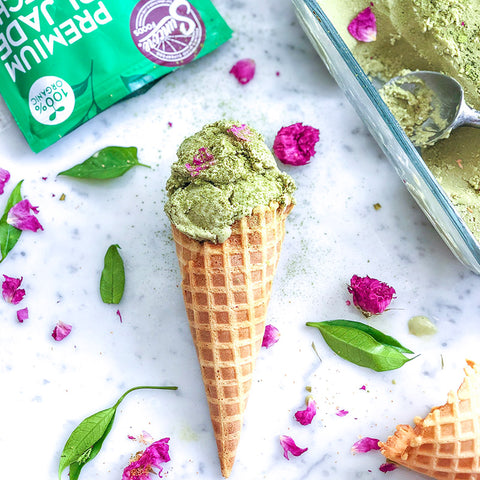 Coconut Matcha Rose Ice Cream