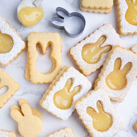 Easter Lemon Linzer Cookies