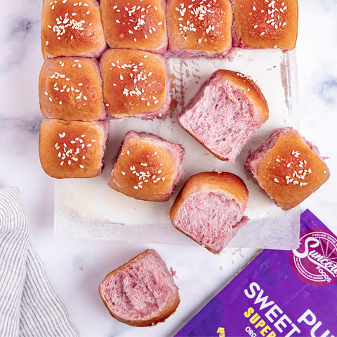 Pull-Apart Purple Sweet Potato Milk Bread Buns