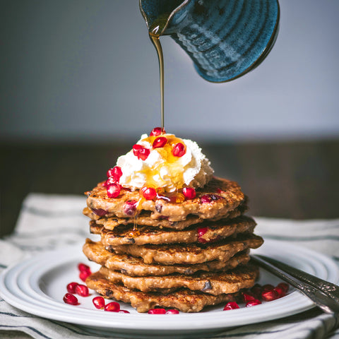 Cranberry Hemp Chia Seed Pancakes