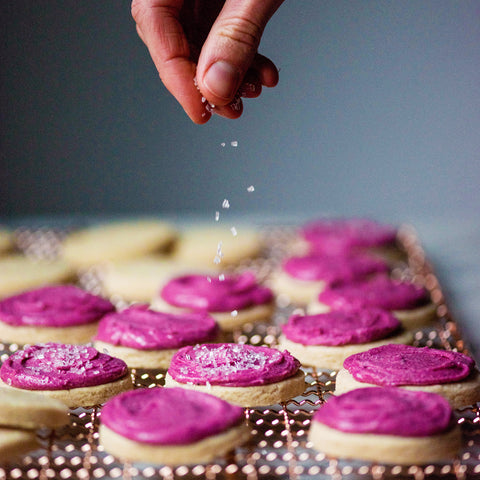 Pink Pitaya Cashew Frosted Shortbread Cookies