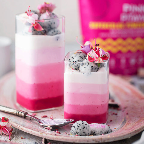 Layered 5-Colored Pink PItaya & Ruby Red Radish Smoothie