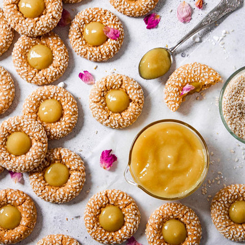 Lemon Curd Goldenberry Thumbprint Cookies
