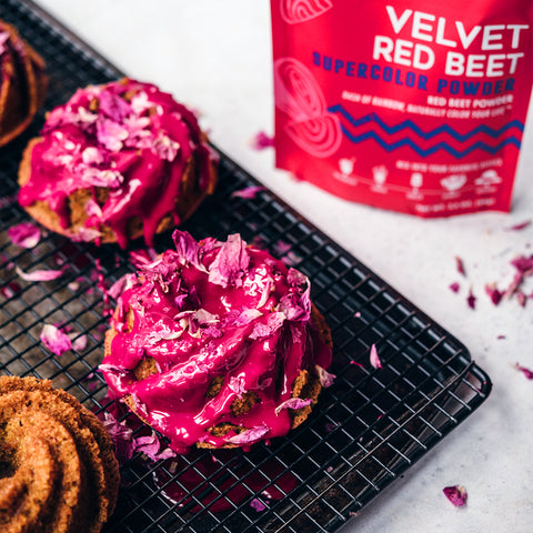 Mini Velvet Red Beet Bundt Cakes