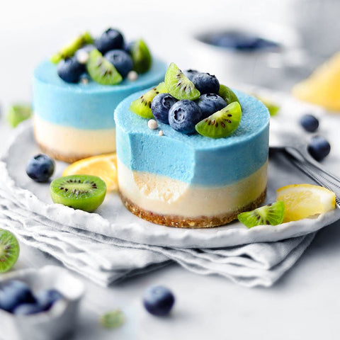 Lemon Blue Spirulina Cheesecake
