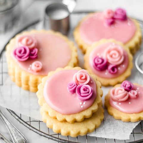 Pink Pitaya & Red Beet Royal Icing Vanilla Shortbread Cookies