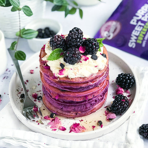 Purple Sweet Potato Pancakes