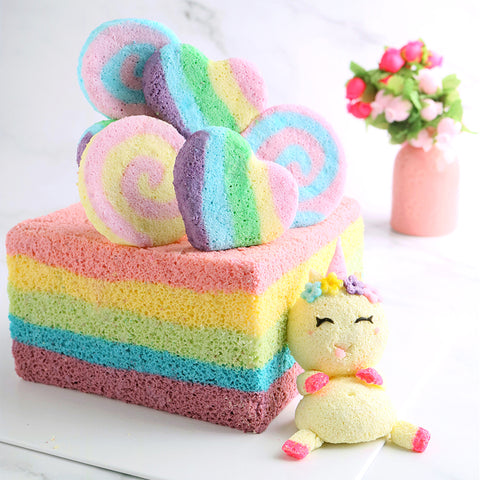 Rainbow Unicorn Angel Cake