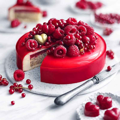 Raspberry Red Beet Glaze Raspberry Lemon Poppyseed Cake