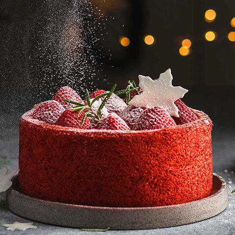 Christmas Red Beet Chiffon Cake
