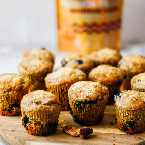 Passion Fruit Blueberry Coconut Muffins