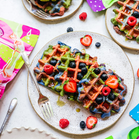 Rainbow Tie-Dye Waffles