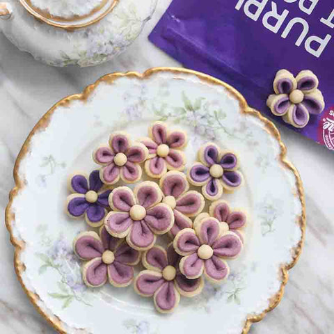 Purple Sweet Potato Flower Cookies