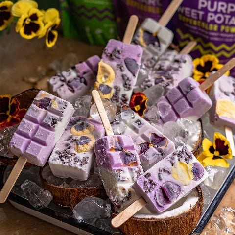 Purple Sweet Potato Red Bean Iced Popsicles