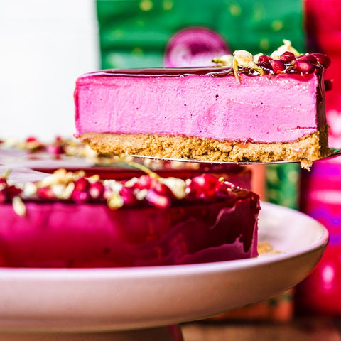 Red Beet Pomegranate Cheesecake
