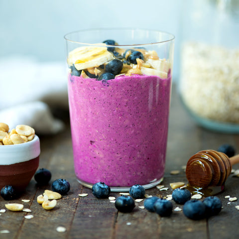 Peanut Butter Pink Pitaya Overnight Oats