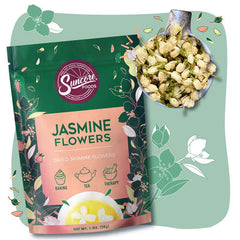 NY SPICE SHOP Jasmine Dried Flowers - Fresh Edible Flower For Drinks -  Lotus Root Flowering Tea (8 Ounces)